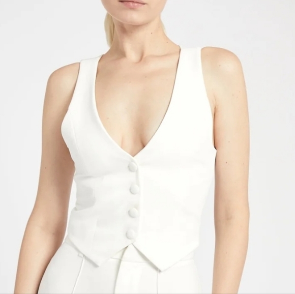 because of alice Tops - Because of Alice White Classic Tailored Waistcoat medium